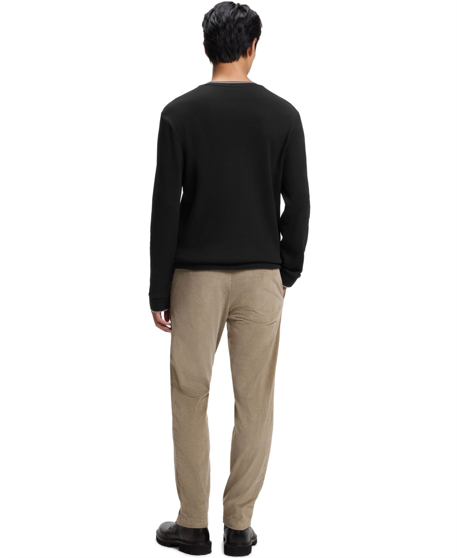 Men's H-TALLEY 10 Long-Sleeve Waffle-Knit Crewneck T-Shirt