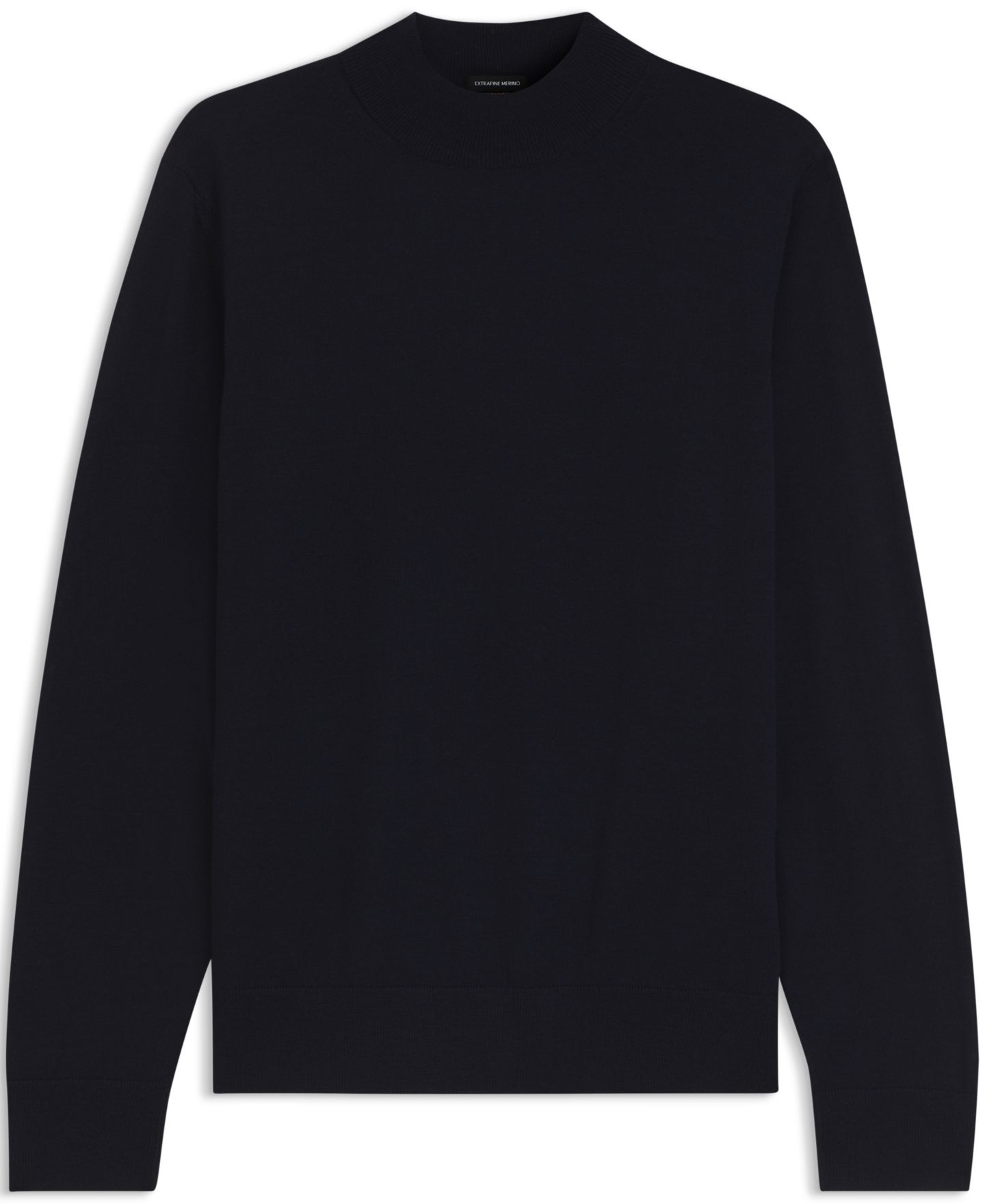Мужской свитер Hugo Boss Extra-Fine Merino Wool Mock-Neck Regular-Fit, цвет: Тёмный синий — фото 3