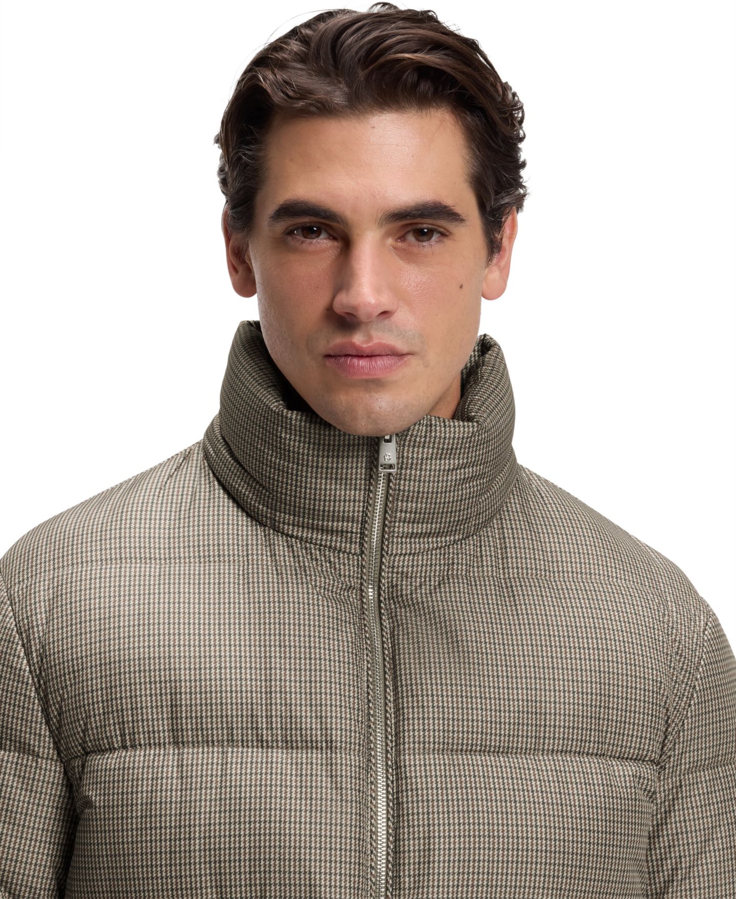 Мужская куртка Hugo Boss Water-Repellent Regular-Fit Puffer, цвет: Коричневый — фото 5