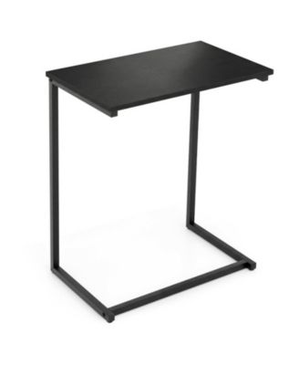 C Shaped Sofa Snack Table with Powder Coated Metal Frame