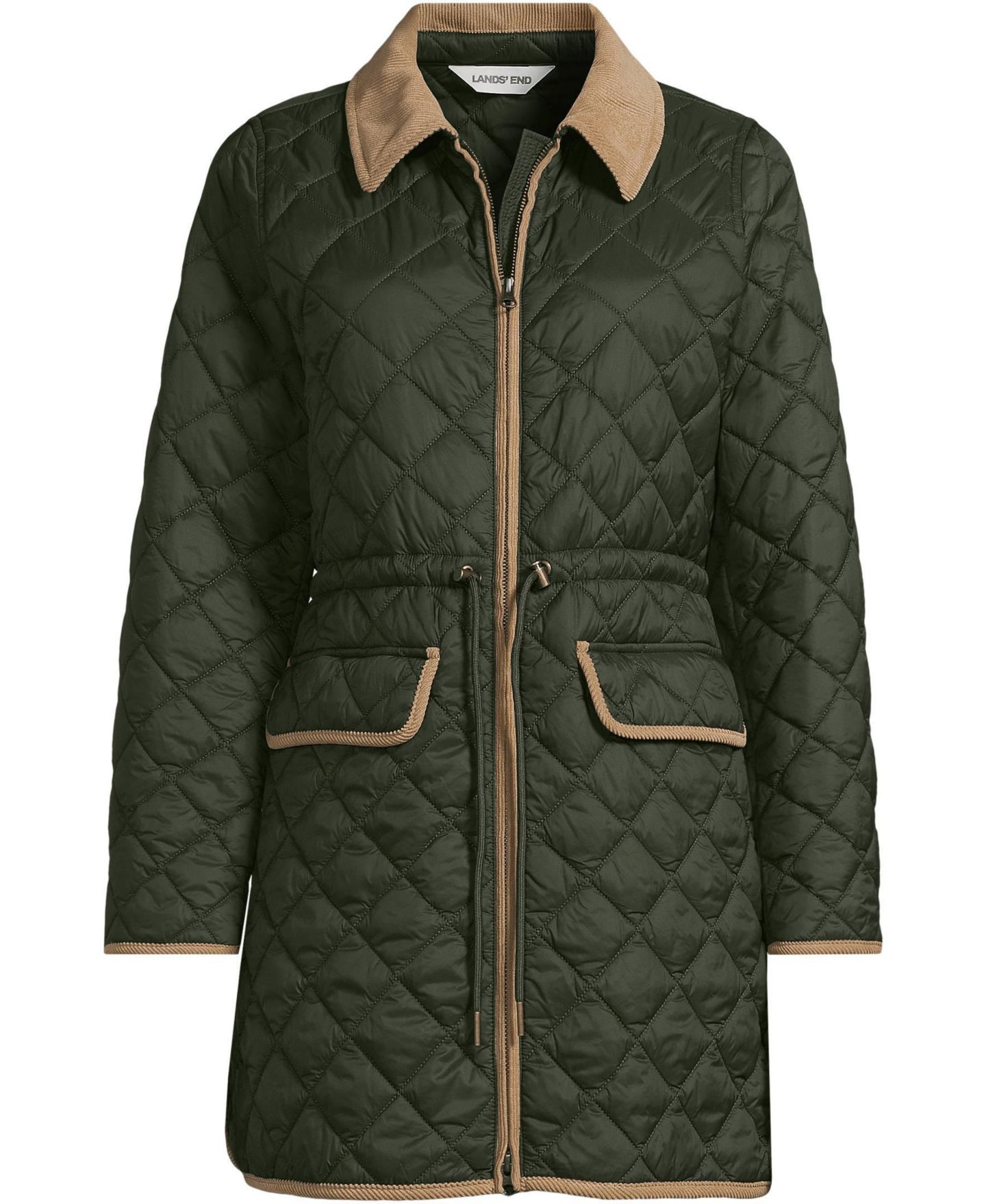 Женское пальто Lands' End FeatherFree Insulated Barn, цвет: Оливковый — фото 3