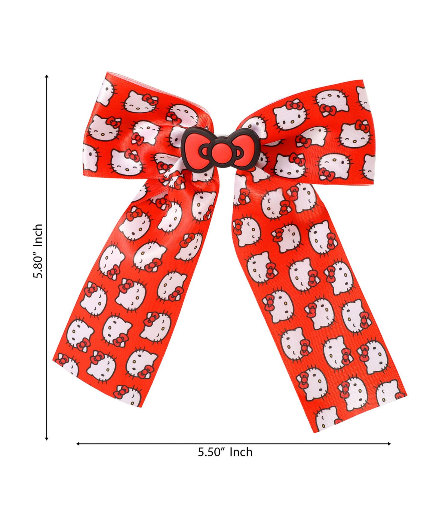 Детские аксессуары для волос Hello Kitty Hair Bow Barrette Official License, Sanrio Hair Accessories, цвет: Красный — фото 4