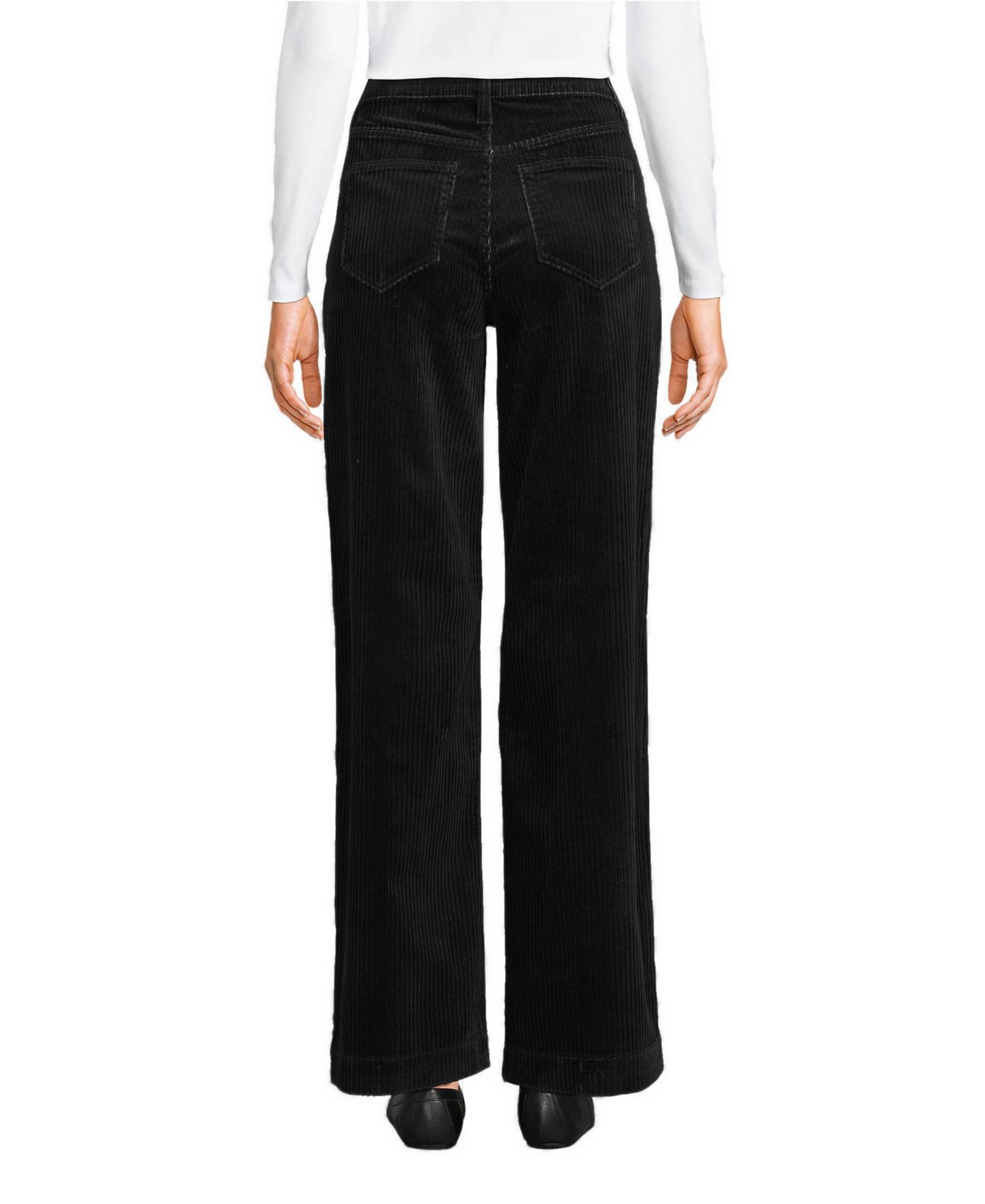 Petite High Rise Wide Leg Corduroy Pants