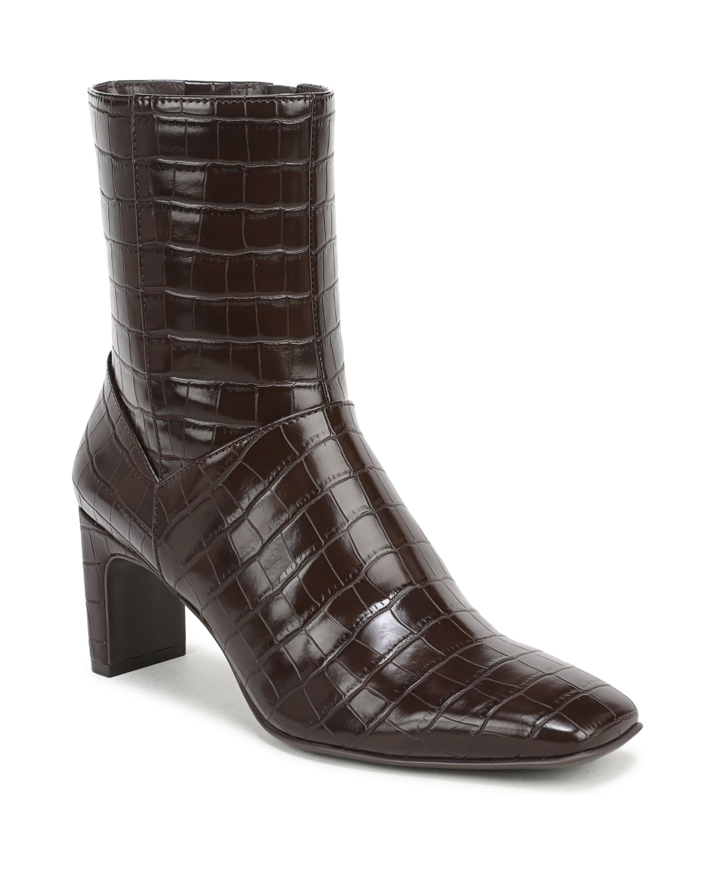 Женские ботинки Naturalizer Nona Square Toe Faux Leather Booties, цвет: Коричневая искусственная кожа — фото 1