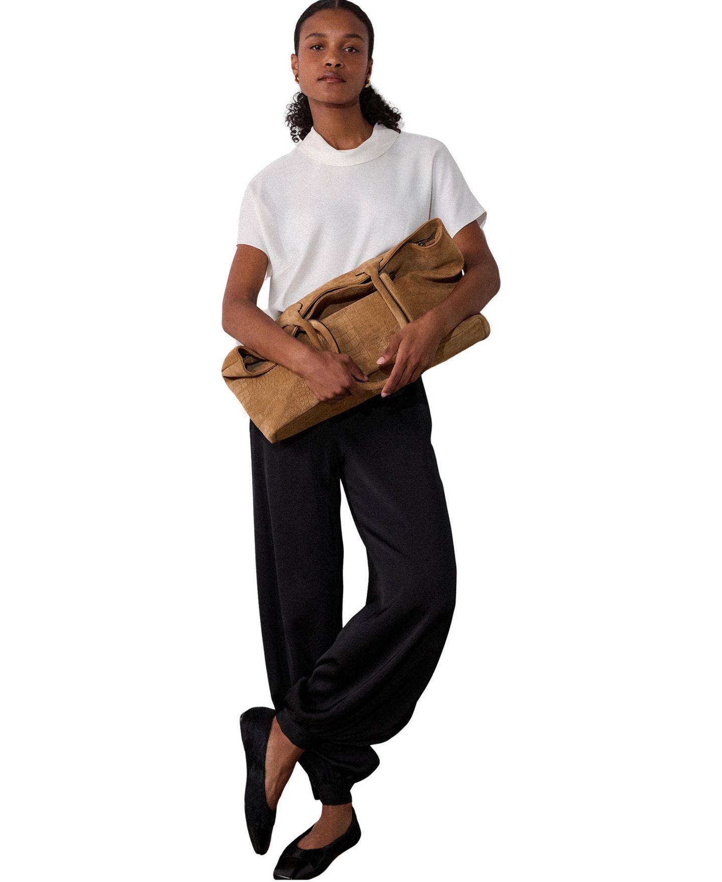 Женская блузка Whistles Funnel Neck Short-Sleeve, цвет: Слоновая кость — фото 2