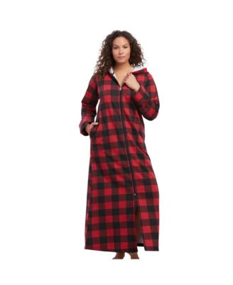 Women's Dreams and Co. Long Hooded Fleece Sweatshirt Robe