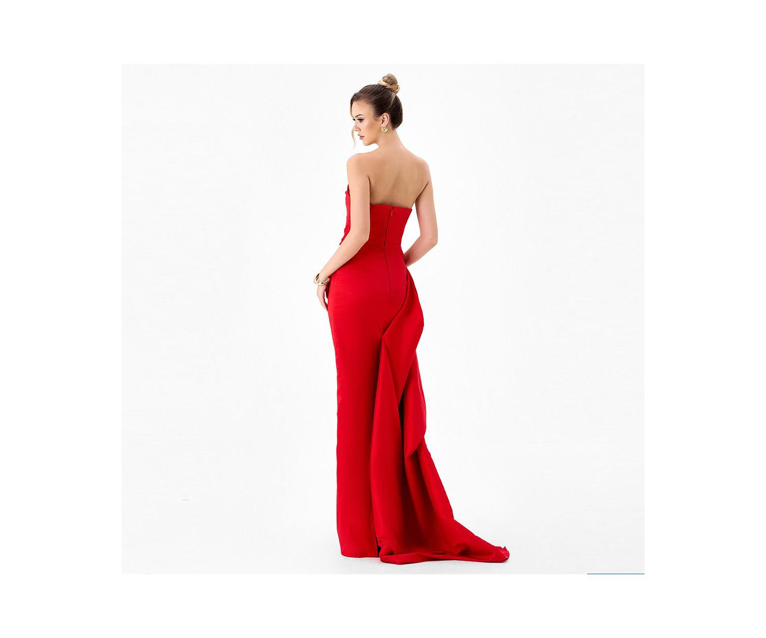 Women's Kerry Strapless Pleated Sash Gown