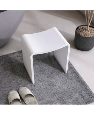 15.7" Waterproof Solid Surface Freestanding Shower Stool