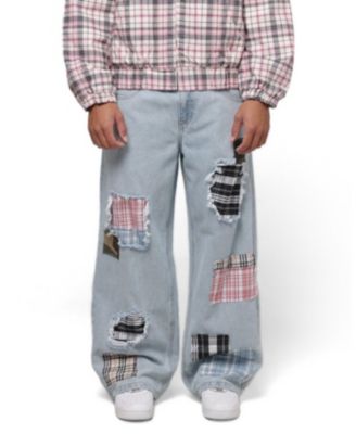Men's Patchwork Baggy Distressed Jeans