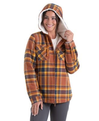 Women's Woodland Berber Lined Hooded Shirt Jacket