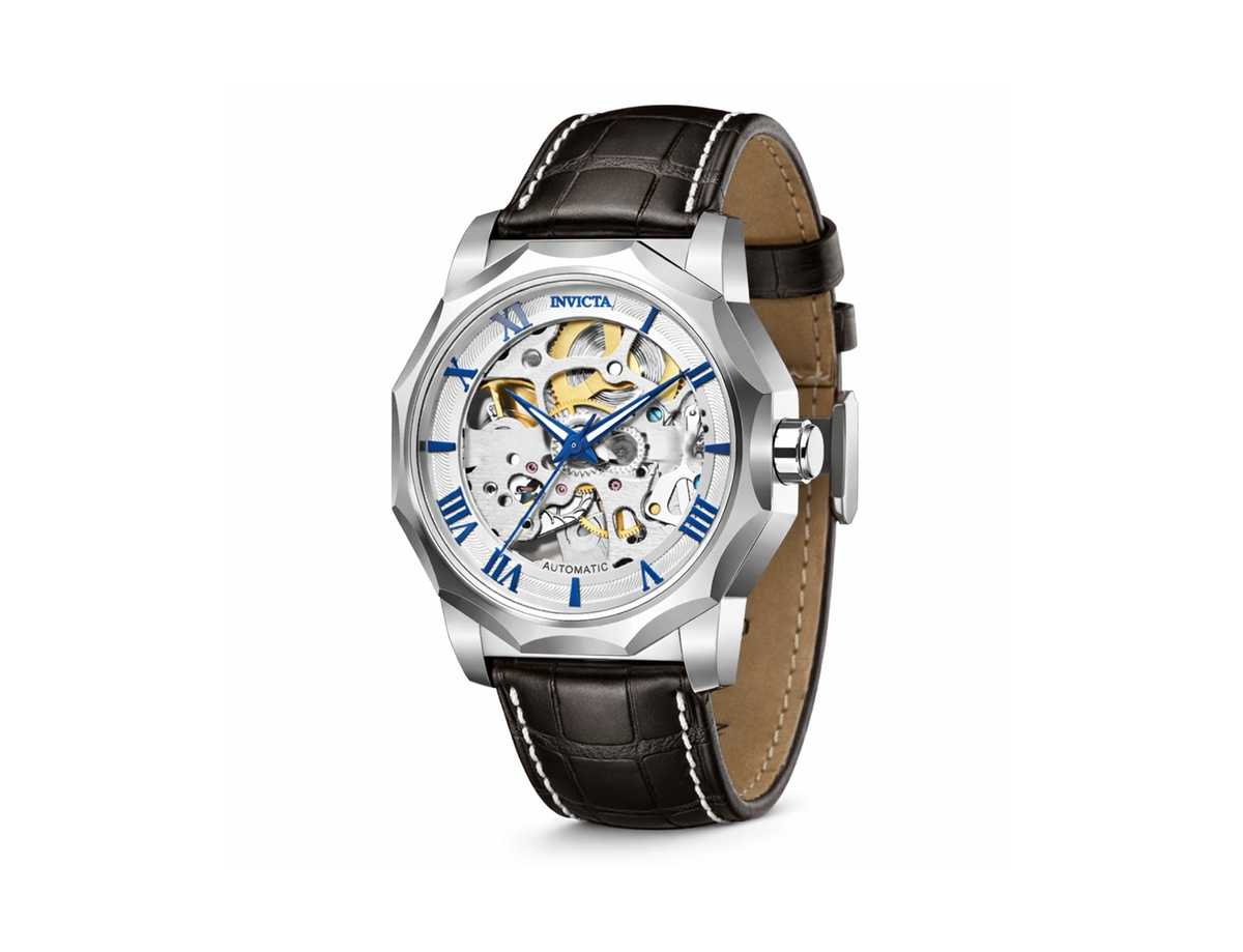 Invicta Men's Automatic Water-Resistant Objet D Art Leather Watch, 42mm