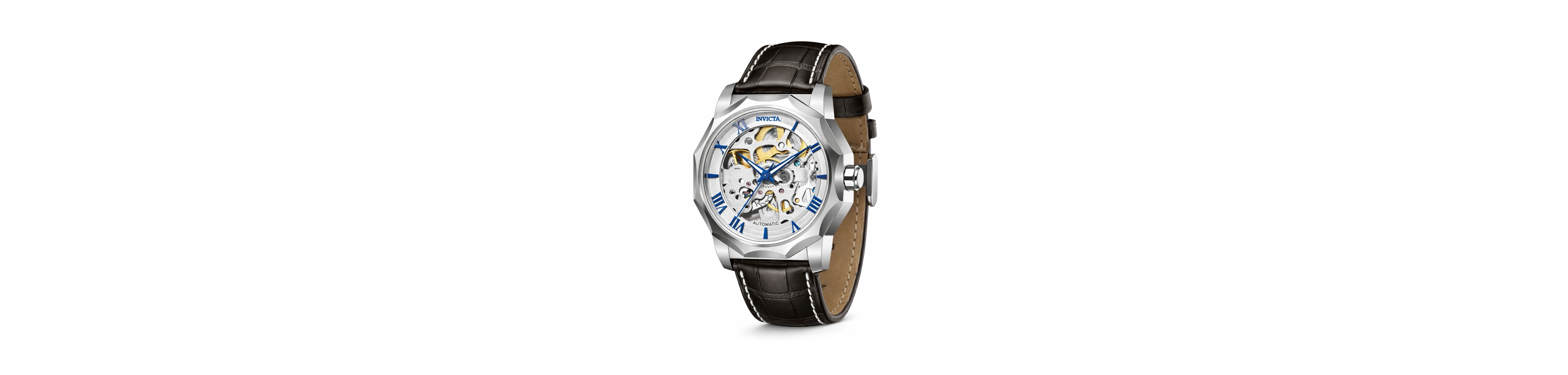Invicta Men's Automatic Water-Resistant Objet D Art Leather Watch, 42mm
