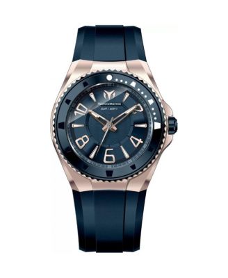 Men's Quartz TM-225028 Lusso Mare Dark Blue Rubber Watch, 44mm