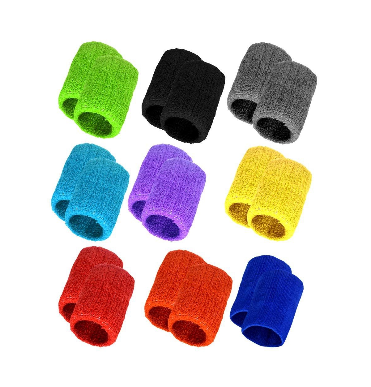 Furlihong 18 Pack Cotton Sports Wristbands For Workout Sports Activities