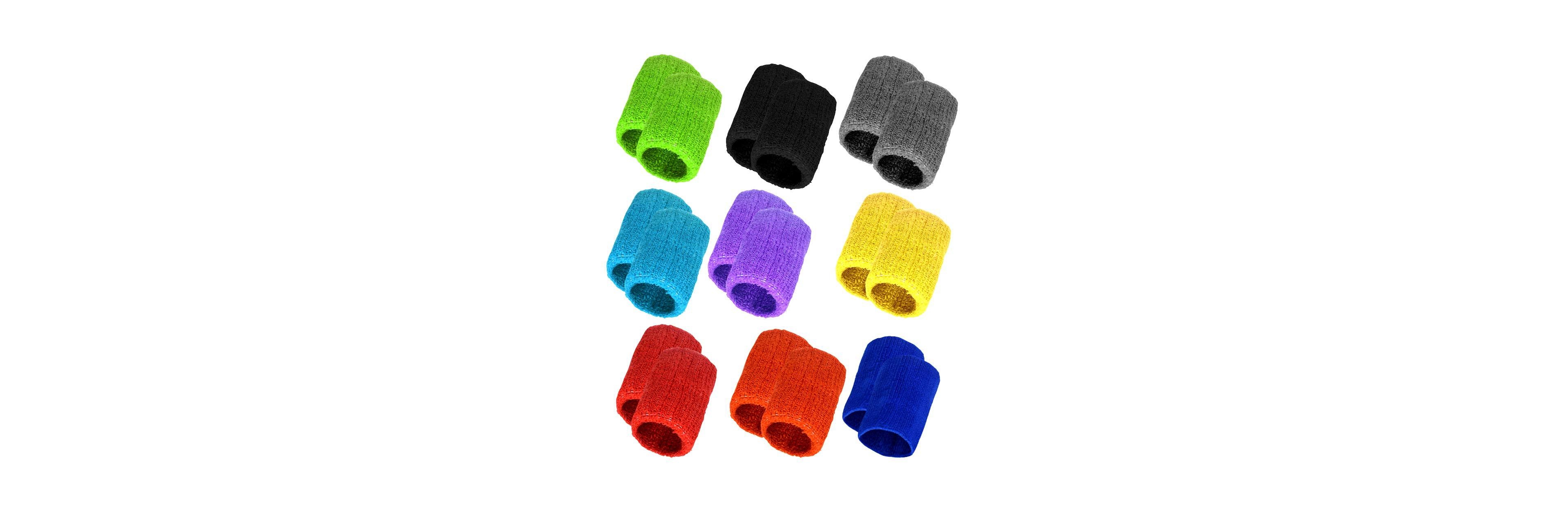 Furlihong 18 Pack Cotton Sports Wristbands For Workout Sports Activities