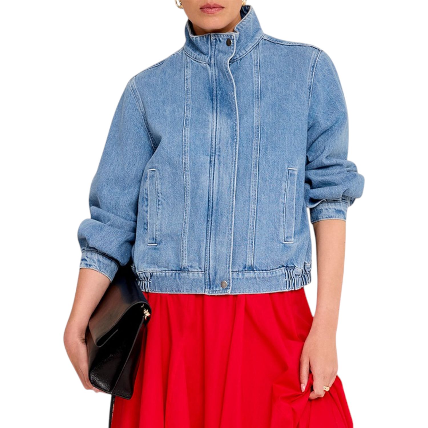 Women's Denim Bomber Jacket
