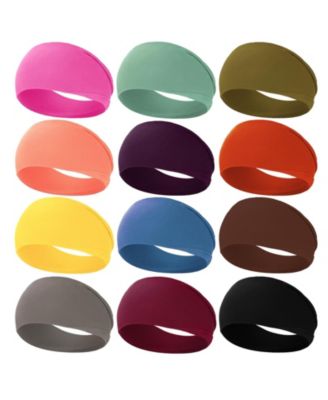 Women's Non-Slip Wide Headbands, 12-Piece Set