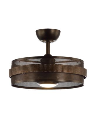 21-inch Brown Rustic Cage Small Ceiling Fan/ Fandelier with Light and Remote