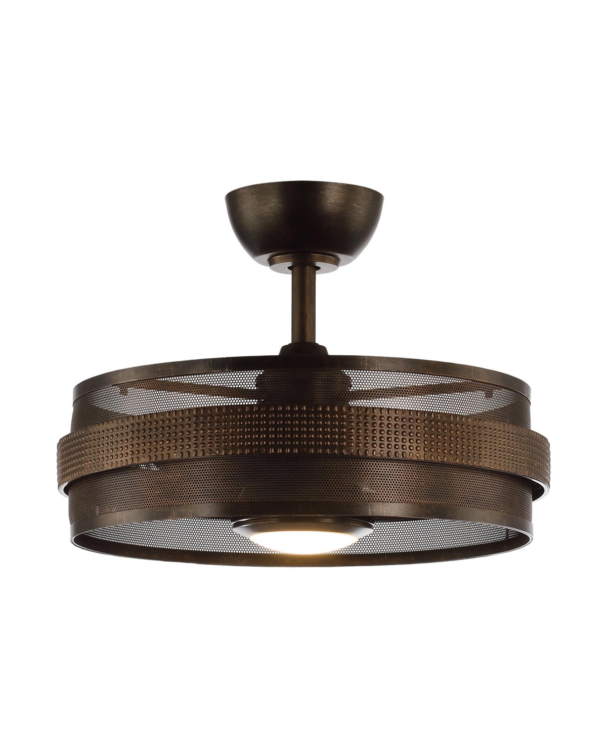 Parrot Uncle 21-inch Brown Rustic Cage Small Ceiling Fan/ Fandelier with Light and Remote