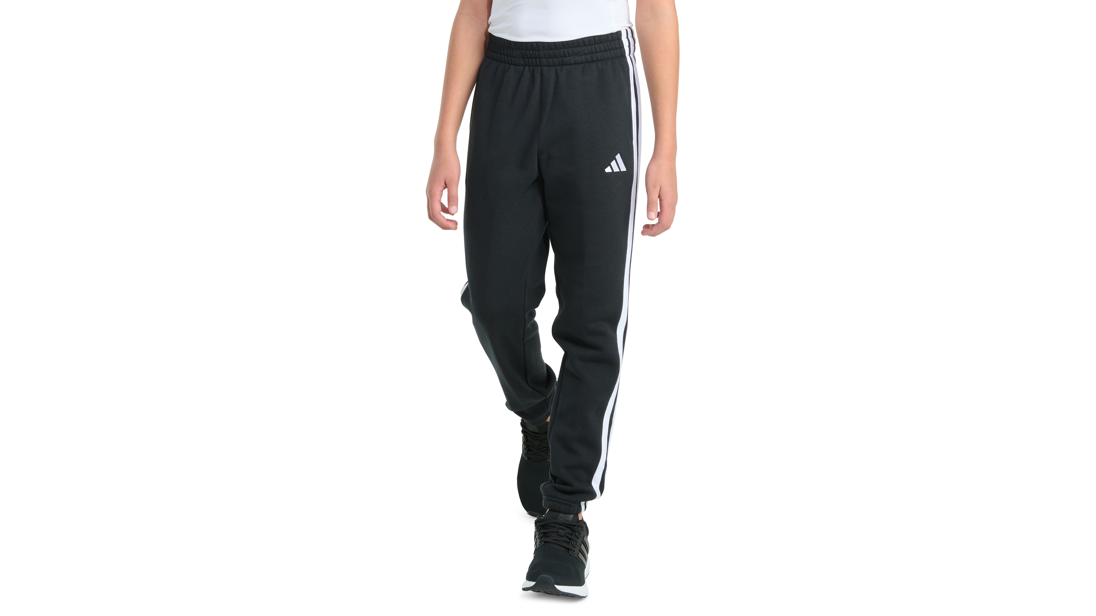 adidas Boys' 8-20 3-Stripe Cuffed Fleece Joggers