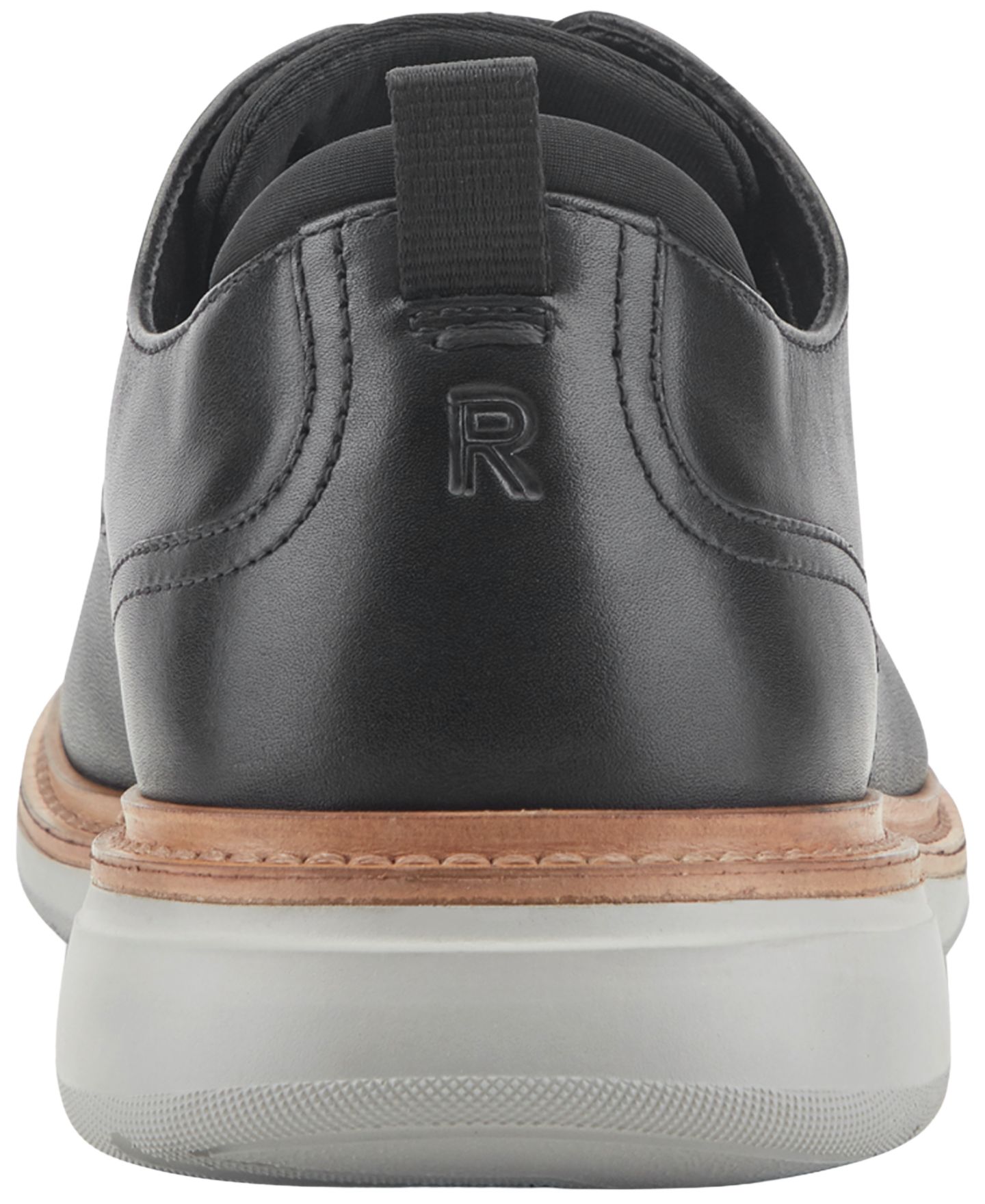 Мужские туфли Rockport Mather Plain Toe Casual Oxford, цвет: Чёрный кожаный — фото 3
