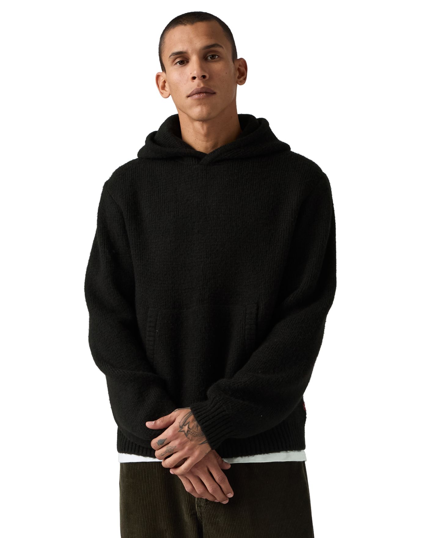 Мужской свитер Levi's Portola Hooded Kangaroo-Pocket, цвет: Чёрный — фото 1