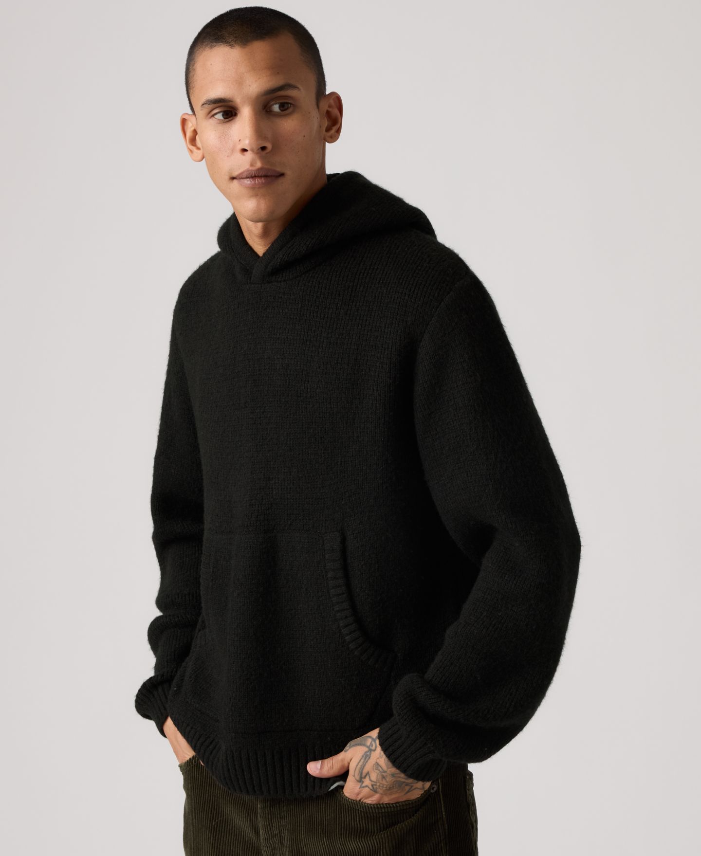 Мужской свитер Levi's Portola Hooded Kangaroo-Pocket, цвет: Чёрный — фото 2