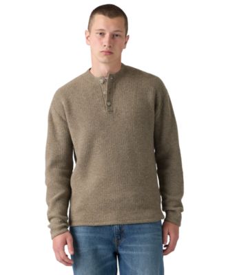 Men's Woodacre Henley Wool-Blend Three-Button Sweater
