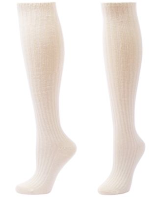 Women's Cashmere-Blend Ribbed Knee-High Socks