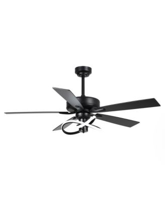 52" Modern Matte Black Reversible Integrated LED Dimmable Ceiling Fan with LED Light and Remote