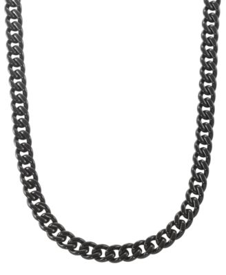 Men's Silver-Tone Stainless Steel Curb Link Chain Necklace