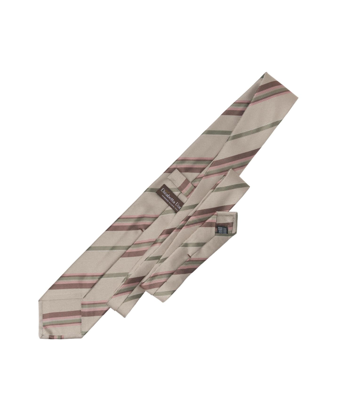 Мужские галстуки Elizabetta Lugano Extra Long Silk Jacquard Stripe Tie, цвет: Миндальный бежевый — фото 5