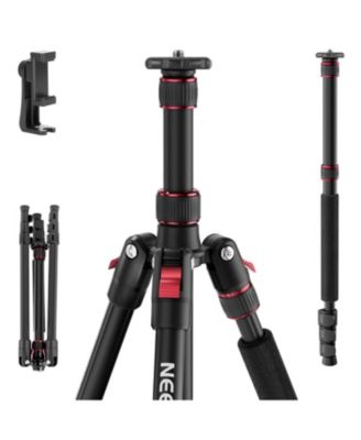 Aluminum Tripod and Monopod Convertible Adjustable Phone Holder for Cameras and Smartphones