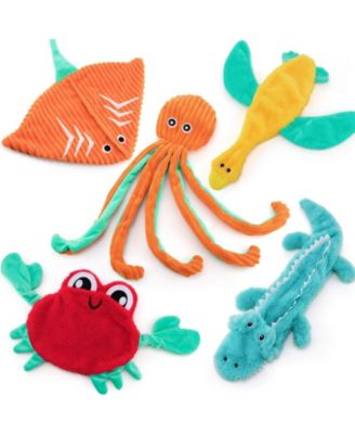 5 Pack No Stuffing Dog Squeaky Toys Durable Chew Set For All Dogs