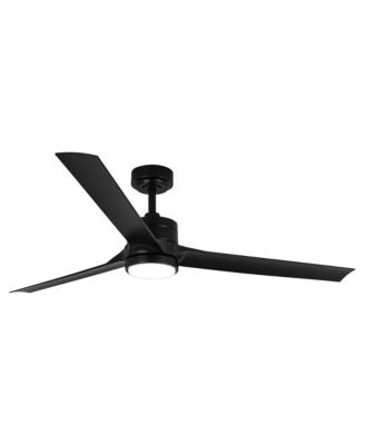 60" Black 3-blade Large Indsutrial LED Ceiling Fan with Light and Remote