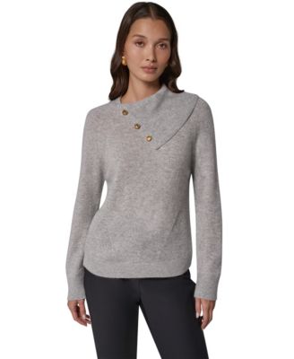 Women's Split Collar with Buttons Cashmere Pullover Sweater