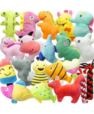 Bulk 20 Pack Squeaky Plush Rope Dog Chew Toys For All Sized Dogs