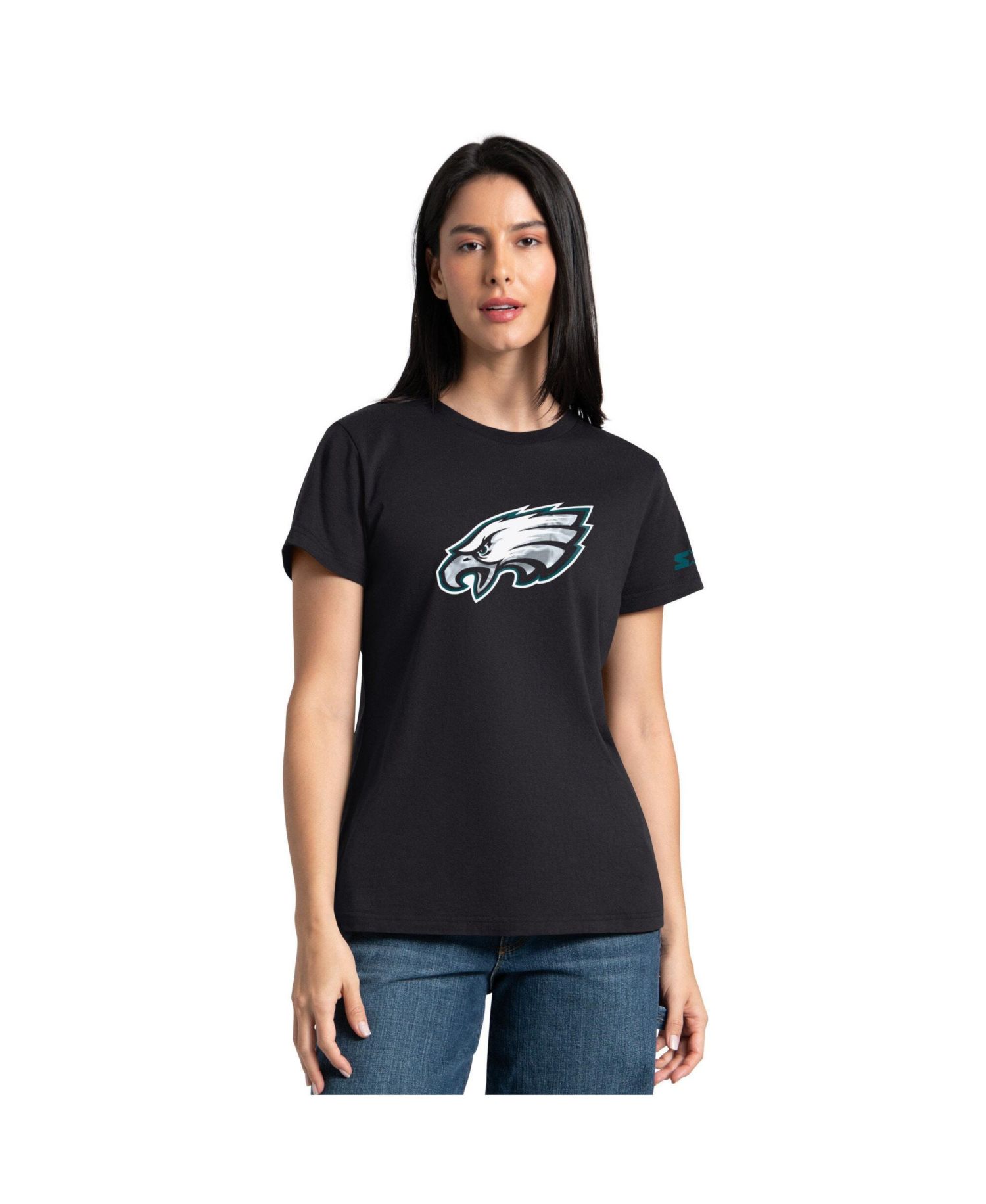 Women's Black/Midnight Green Philadelphia Eagles Hoodie & T-Shirt Combo Pack