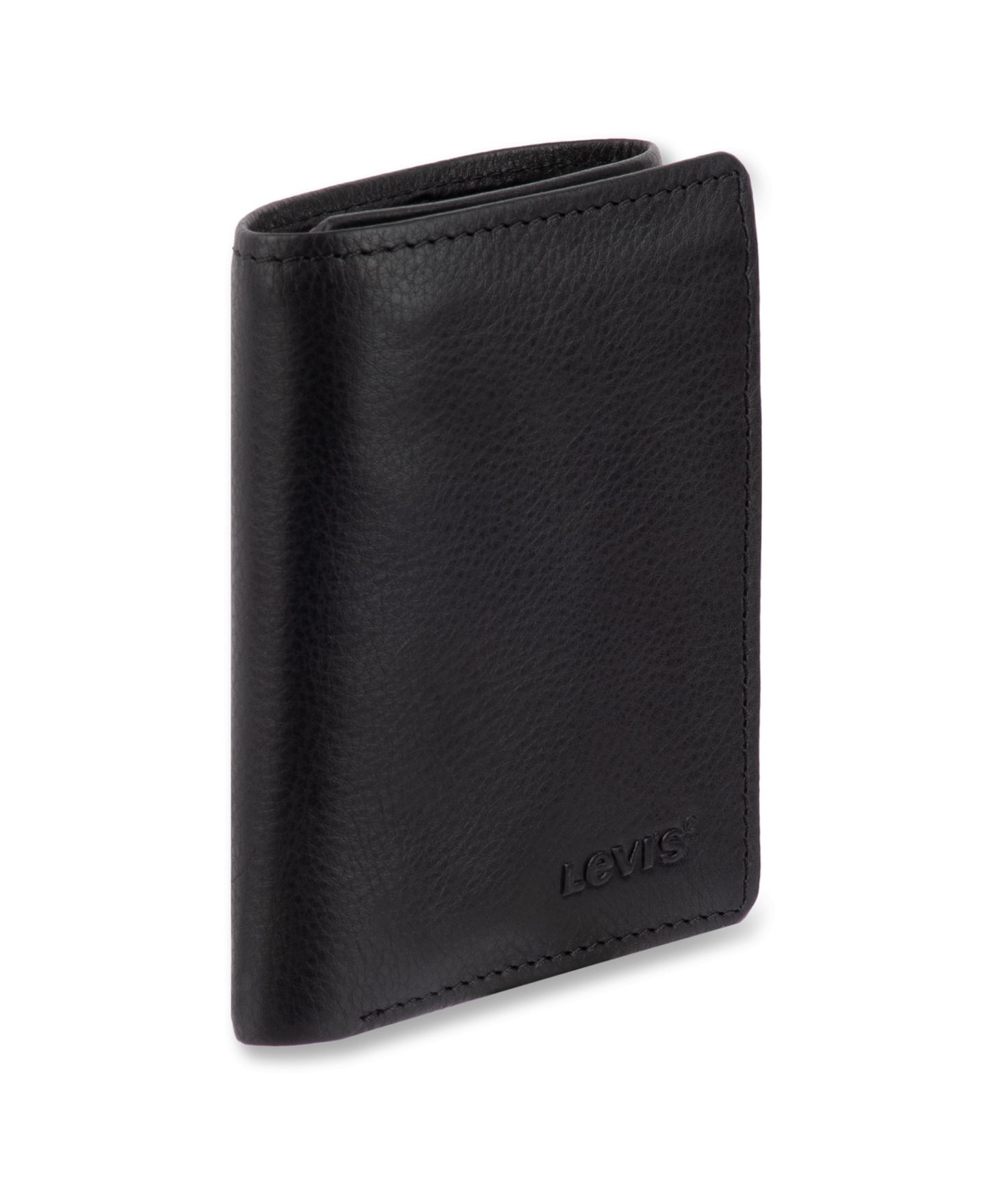 Мужской кошелёк Levi's RFID Leather Trifold Wallet, цвет: Чёрный — фото 2