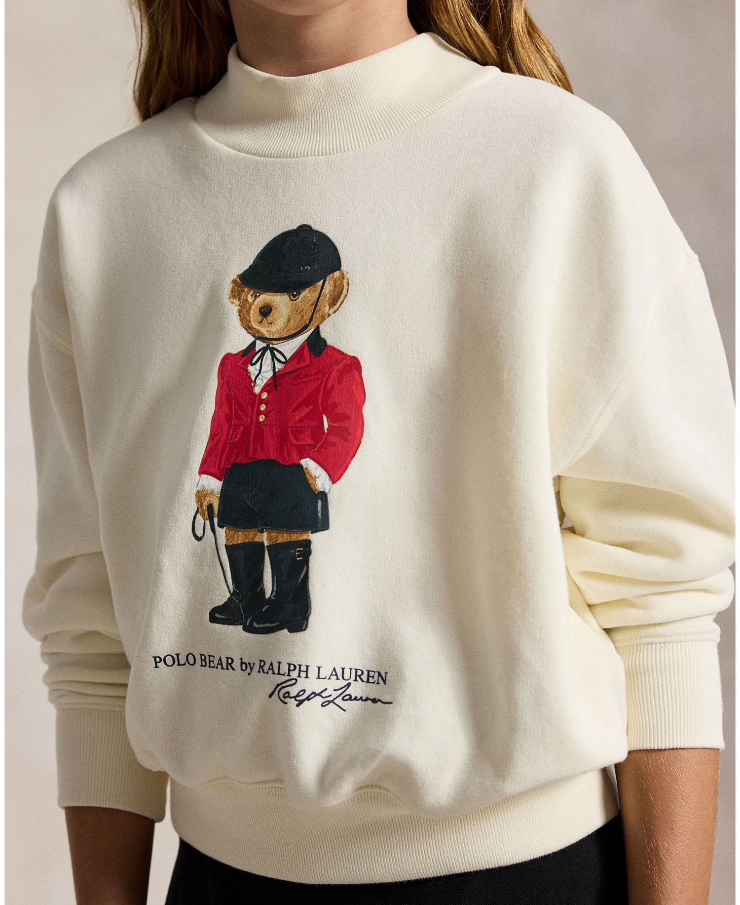 Girls' 7-16 Polo Bear Graphic Fleece Boxy Sweatshirt