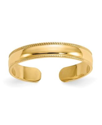 Milgrain Adjustable 3mm-Band Toe Ring