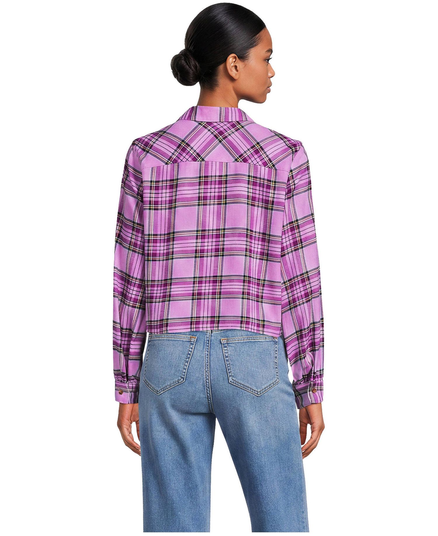 Women's Cropped Flannel Shirt
