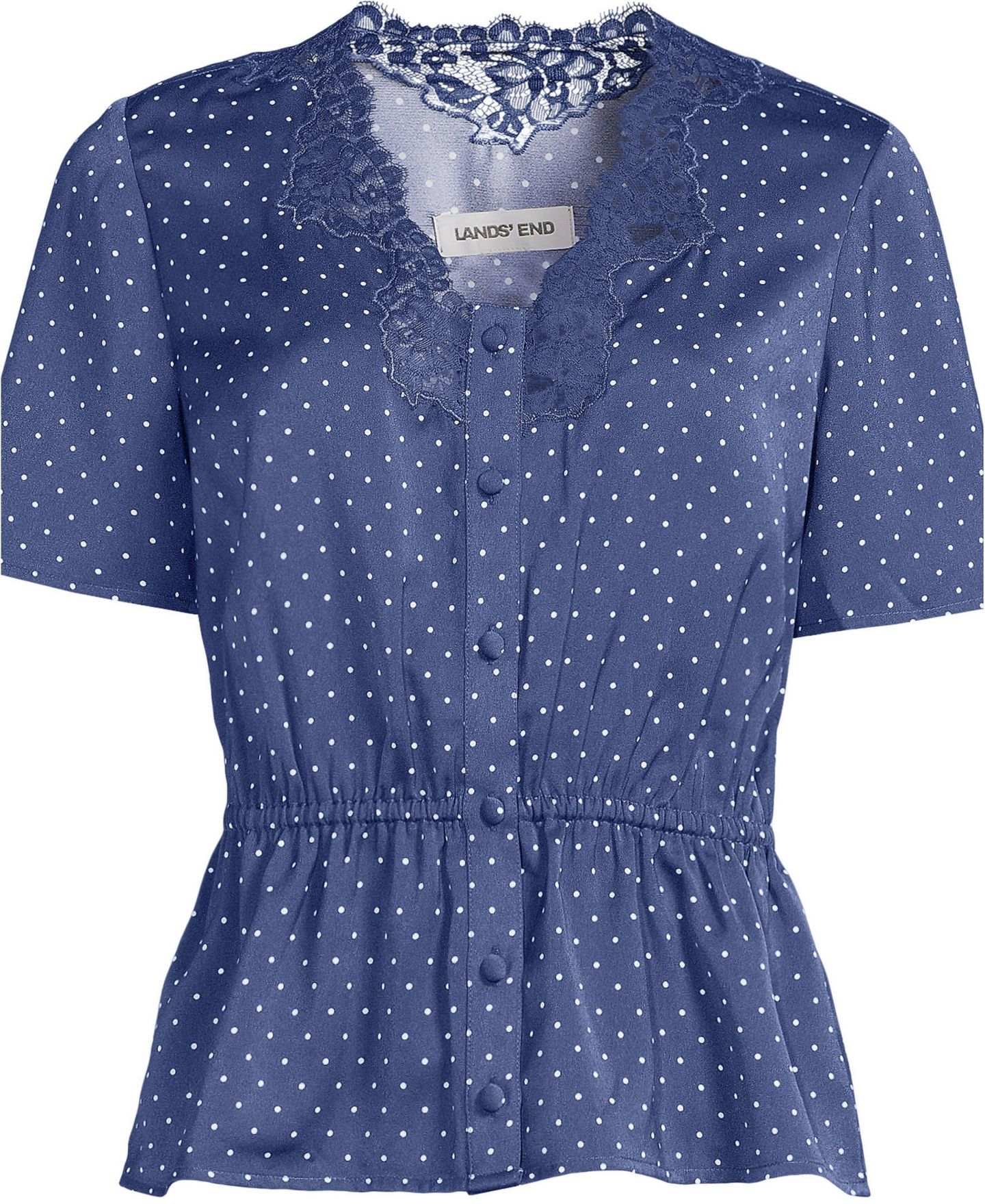 Женская блузка Lands' End Silky Lace, цвет: Морской тёмно-синий — фото 3