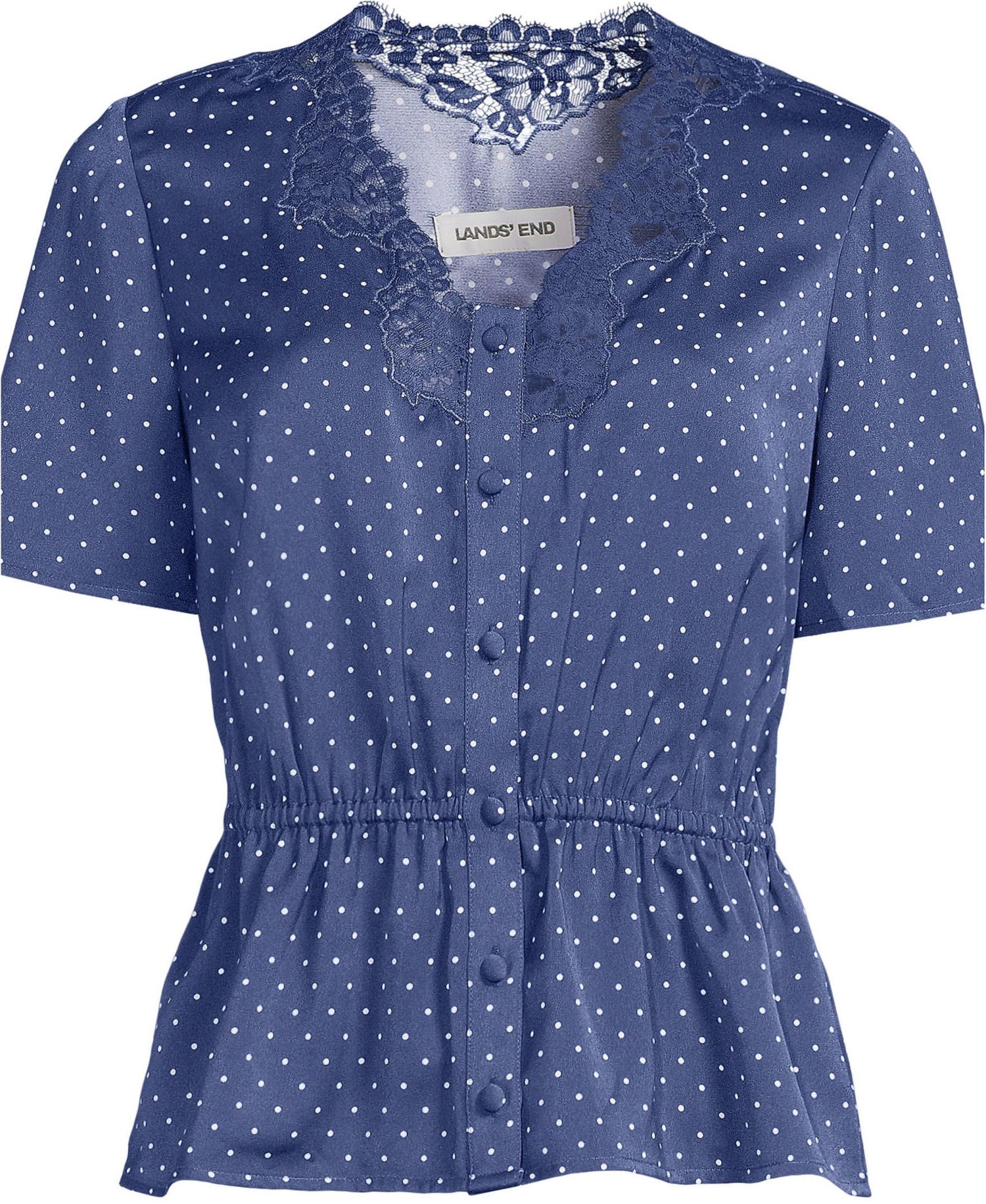 Women's Peplum Polka-Dot V-Neck Blouse