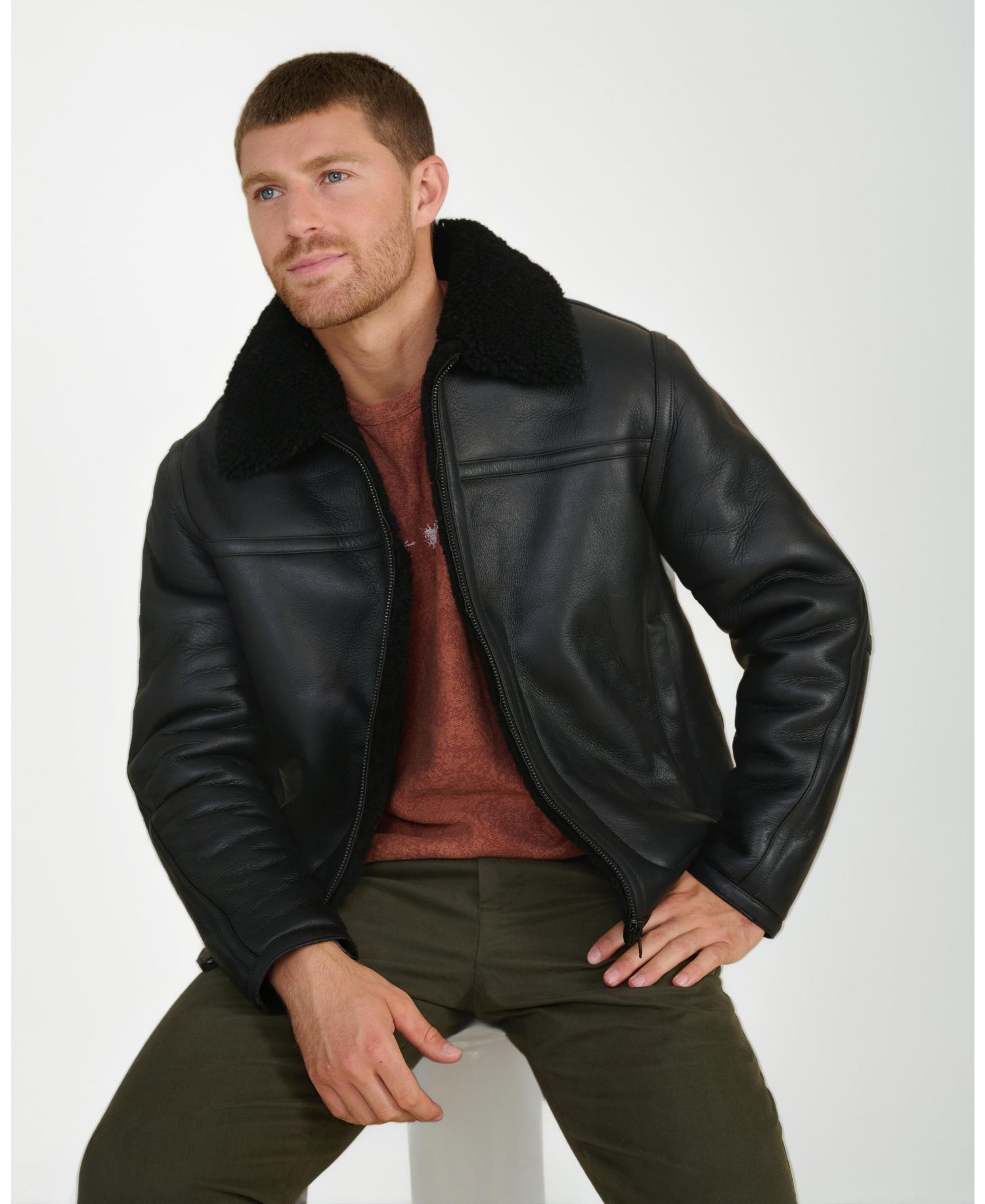 Men's Landon Leather Shearling Jacket