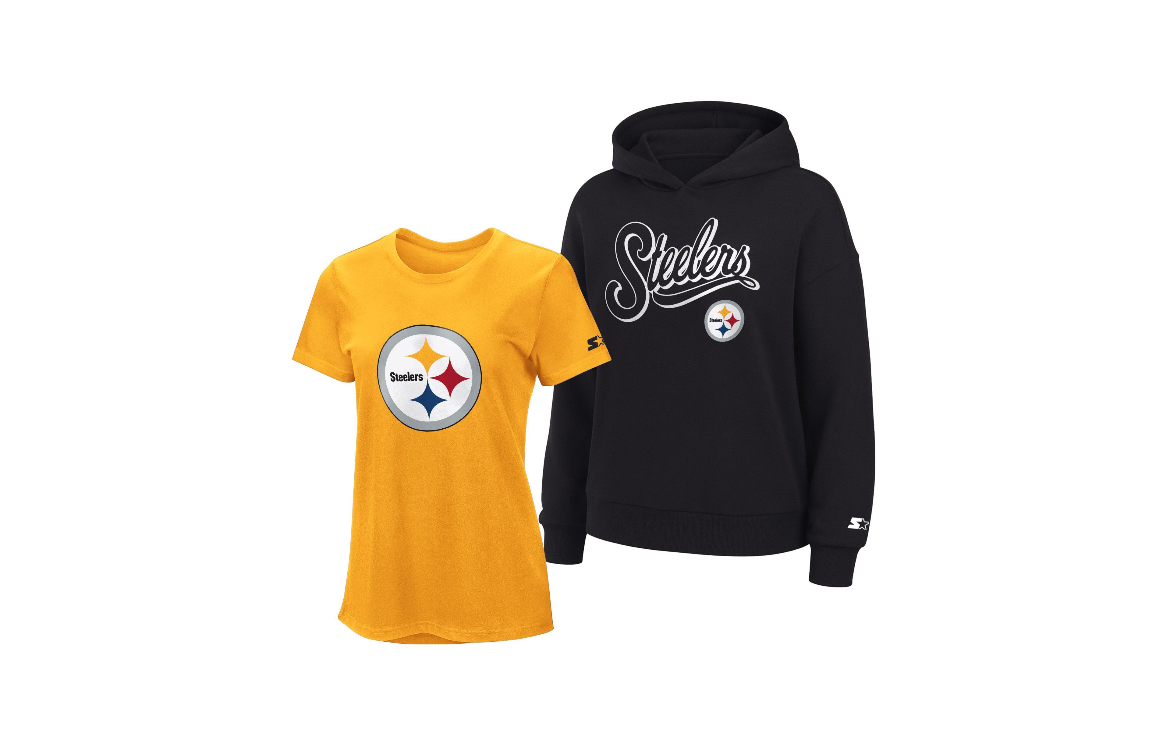 Starter Women's Gold/Black Pittsburgh Steelers Hoodie T-Shirt Combo Pack