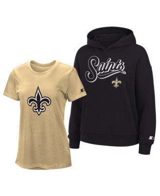 Women's  Vegas Gold/Black New Orleans Saints Hoodie & T-Shirt Combo Pack