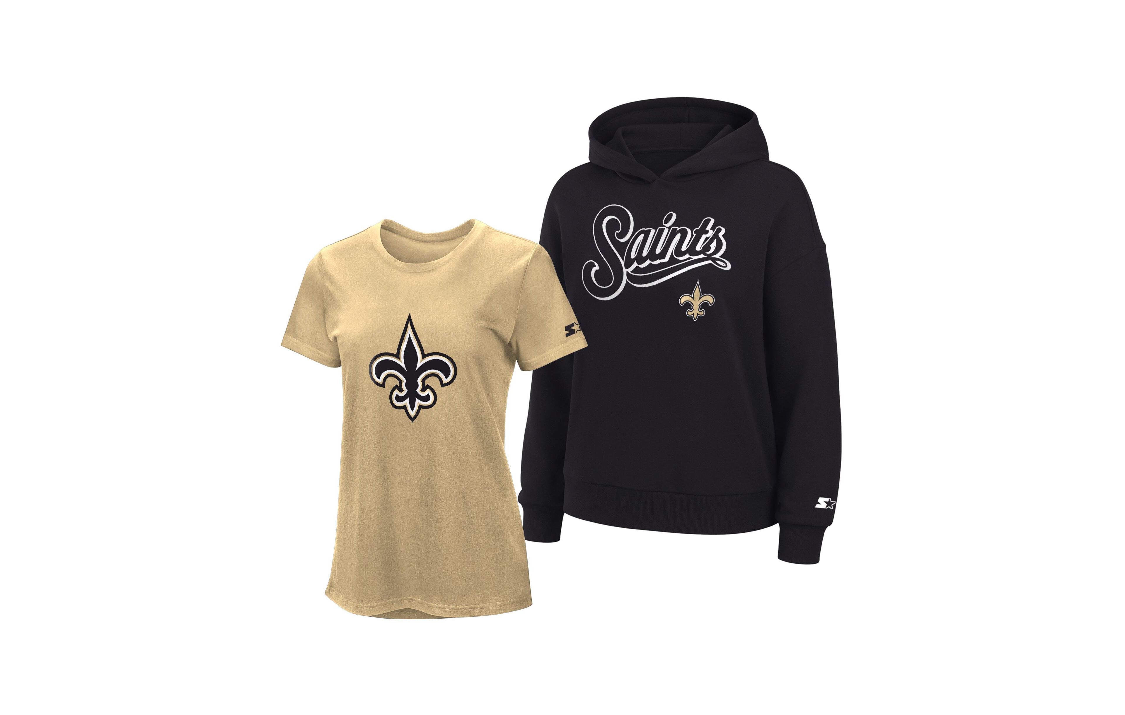 Starter Women's Vegas Gold/Black New Orleans Saints Hoodie T-Shirt Combo Pack