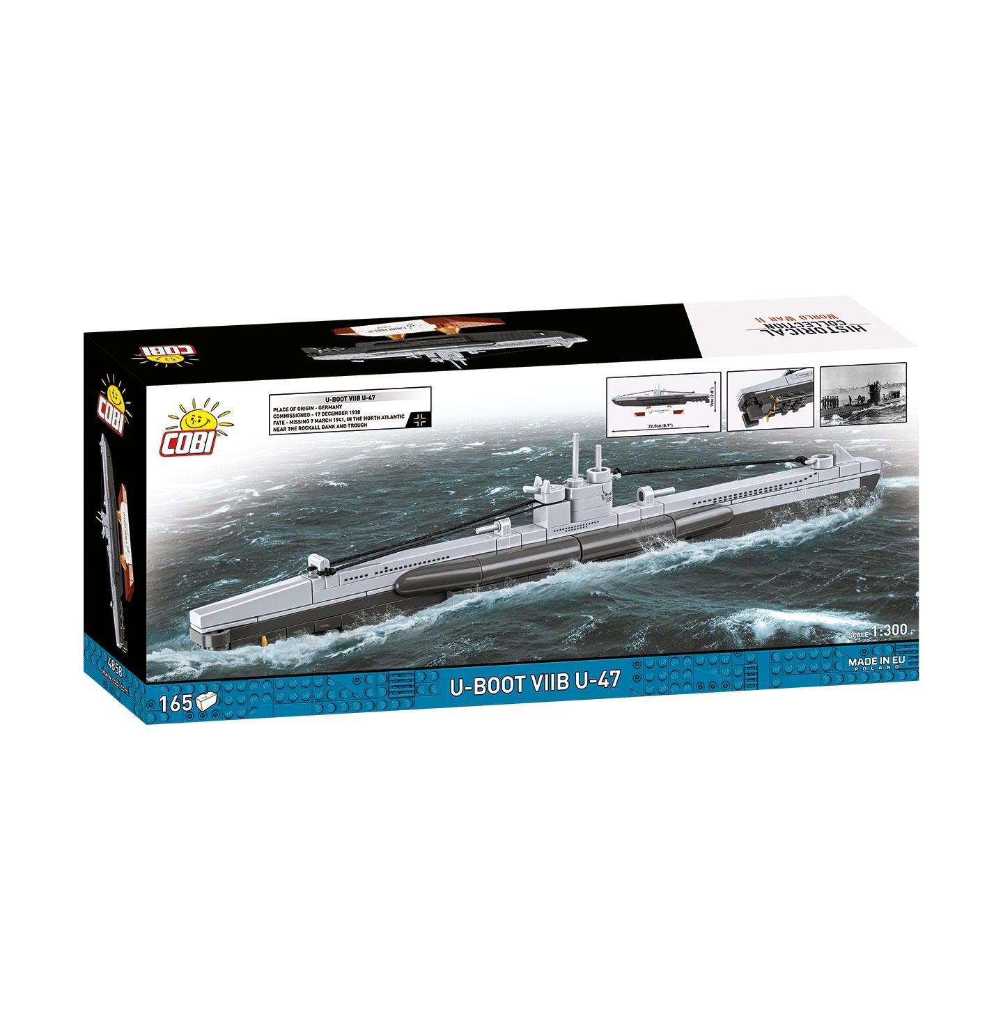 Детский конструктор COBI Historical Collection Wwii U-BOAT Viib U-47 165-Piece Building Set, Ages 7+ — фото 2
