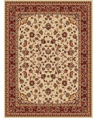 Pesaro Kashan Ivory/Brick 5'5" x 7'7" Area Rug